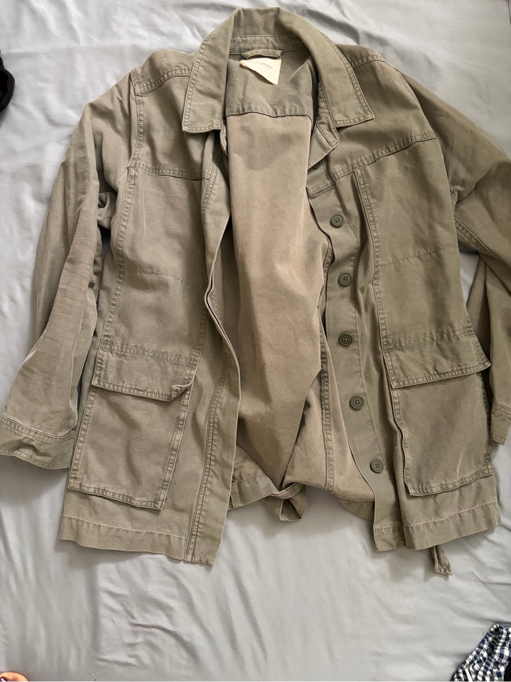 Lucky Brand Light Olive Utility Jacket with Front Pockets